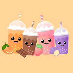Boba iluustration drink vector