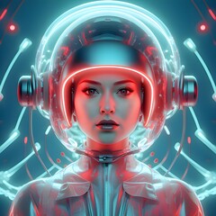 Neon Resilience: Retro-Futuristic Imagery Empowering Emotional Strength and Confidence Against Abuse in Vintage Vibes