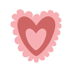 Vector illustration Lacy heart isolated on white background