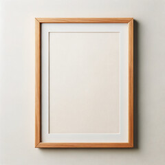 Fototapeta premium Wooden picture frame on white background 