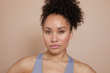 Studio portrait of athletic woman