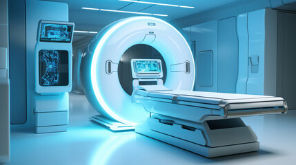 Modern ct scan machine at hospital - obrazy, fototapety, plakaty
