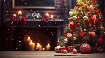 Fototapeta na wymiar christmas tree and candles