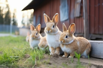 Group of rabbit at rabbit house.