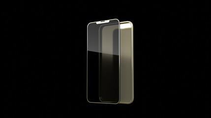 Simple illustration of a mobile phone displaying the inside of the phone against a plain black background
