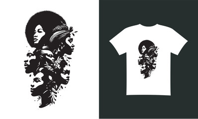 black history month Modern T-Shirt Design Free Vector
