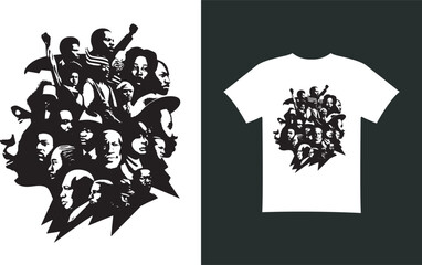 black history month Modern T-Shirt Design Free Vector