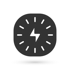 Grey Lightning bolt icon isolated on white background. Flash sign. Charge flash icon. Thunder bolt. Lighting strike. Vector