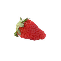 Fresh and juicy strawberries isolated on transparent background.