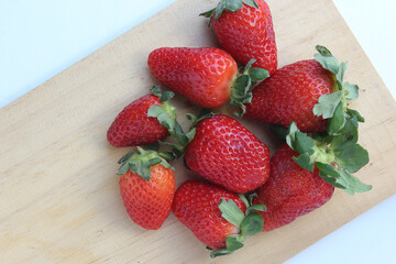 Fresh harvest: organic and juicy strawberries.