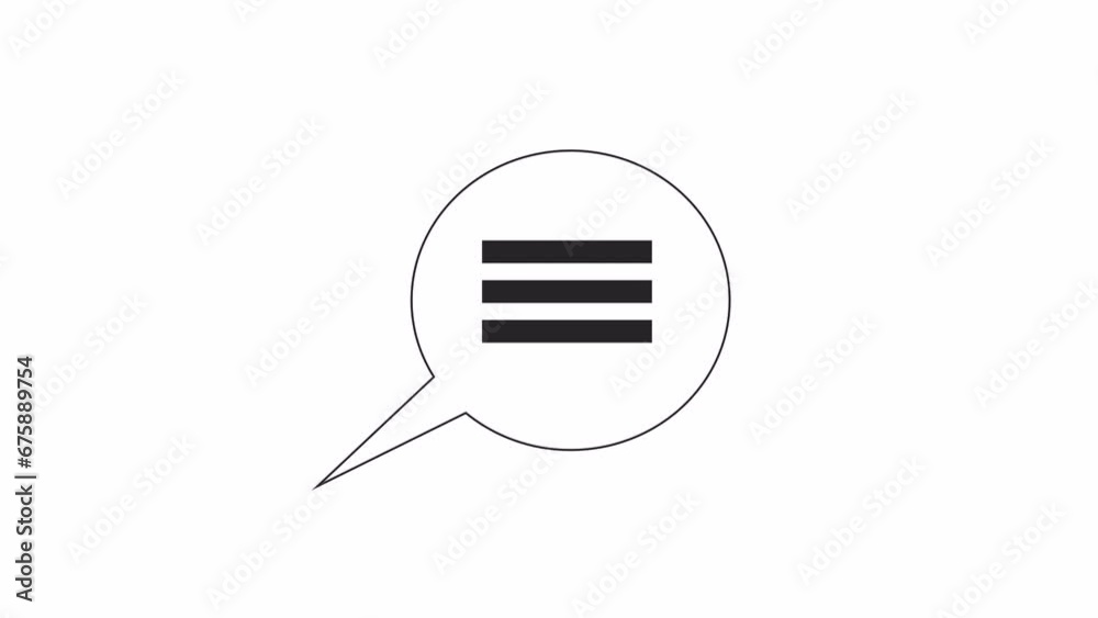 Poster showing up speech cloud text bw 2d object animation. message announcement, dialog box outline cartoo