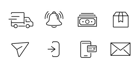 E-Commerce icon, Shopping icon set. Сollection of web icons for online shop, such as discount, delivery