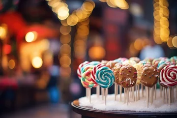 Foto auf Leinwand colorful candy sweets on christmas market © krissikunterbunt