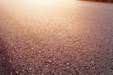 Close-Up Texture of Fresh Hot Asphalt on a New Road. Road Construction. Layers of Fresh Hot Asphalt Texture
