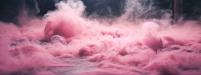 texture of soft magical transparent pink smoke on a black backdrop - obrazy, fototapety, plakaty