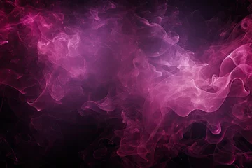 Cercles muraux Fumée texture of soft magical transparent pink smoke on a black backdrop