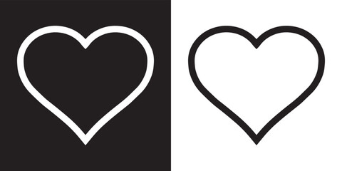 Heart icon vector. Love icon sign symbol in trendy flat style. Heart vector icon illustration isolated on black and white background	