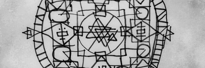 Hand Drawn Geometrical Pattern. Aztec Silver