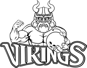 Viking Bowling Sports Mascot