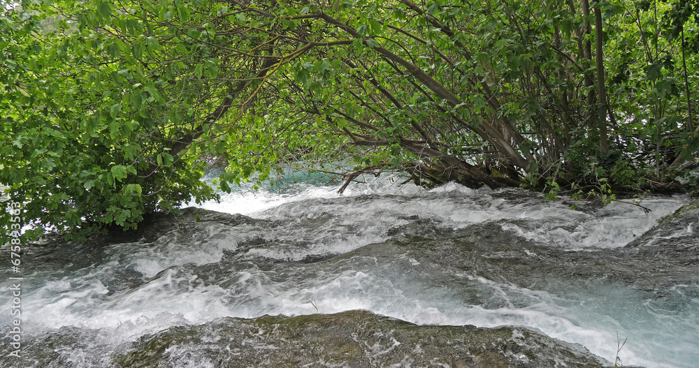 Sticker waterfall, river, krka natural park, near sibenik in damaltia, croatia