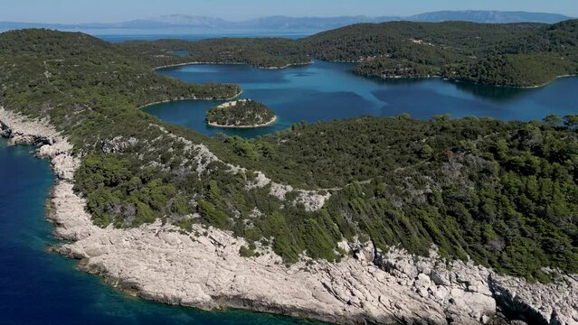 Aerial view of Mljet National Park in Croatia