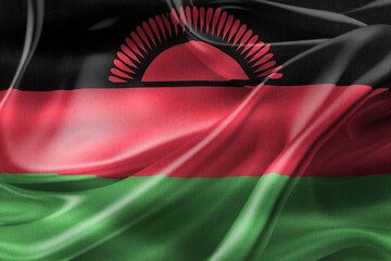 3D-Illustration of a Malawi flag - realistic waving fabric flag