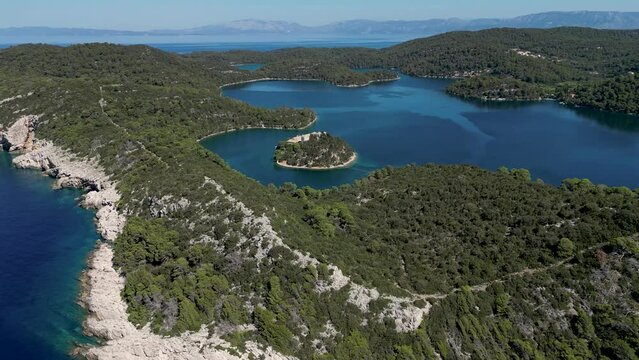 Aerial view of Mljet National Park in Croatia