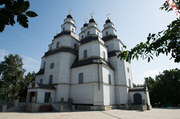 Holy Trinity Cathedral in the city of Novomoskovsk, Ukraine, in the Ukrainian (Cossack) Baroque...