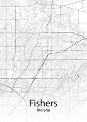 Fototapeta na wymiar Fishers Indiana minimalist map