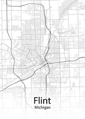 Fototapeta na wymiar Flint Michigan minimalist map