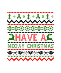 have a meowy christmas svg design