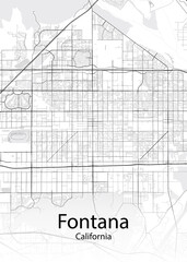 Fontana California minimalist map