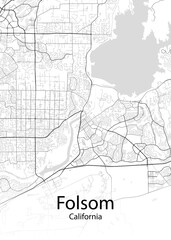 Fototapeta na wymiar Folsom California minimalist map