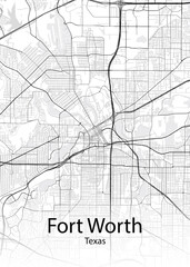 Fort Worth Texas minimalist map
