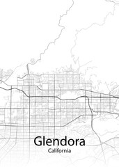 Glendora California minimalist map