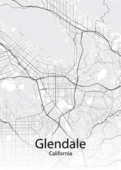 Glendale California minimalist map