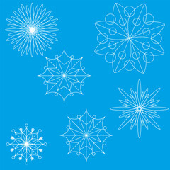 Set of vector snowflakes images