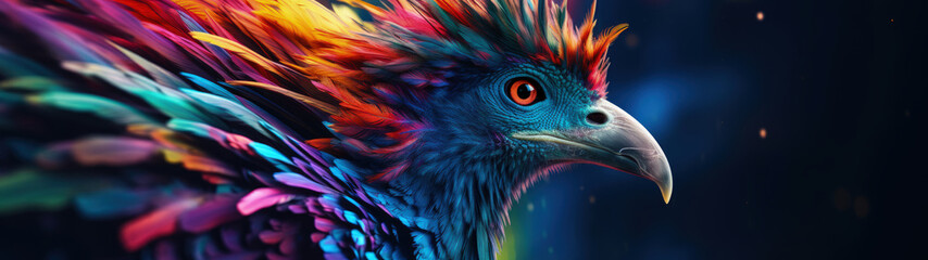 Mystical Creature: A Colorful Stunning Mythical Animal, Ideal for Screensavers and Desktop Backgrounds - obrazy, fototapety, plakaty