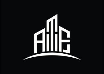 Letter ATF building vector monogram logo design template. Building Shape ATF logo. - obrazy, fototapety, plakaty
