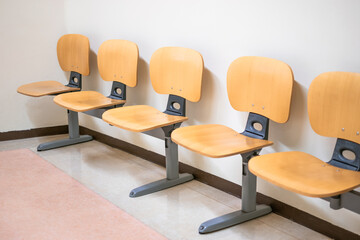 Chairs on Waiting room of Hospital or health center such as Dentist