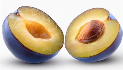 plums isolated on white