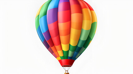 Vibrant Hot Air Balloon Isolated Object - Sky Adventure with Transparent Background - Colorful, Uplifting, and Majestic Flight Concept