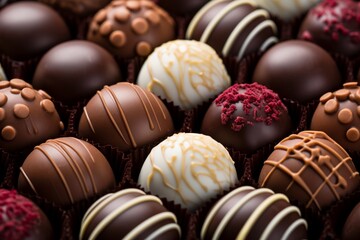 Obraz na płótnie Canvas Chocolates truffles tasty close up