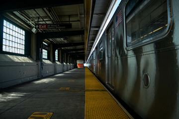 NYC subway public transportation copy space background image