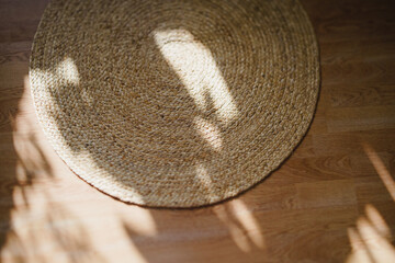 straw hat on wooden background