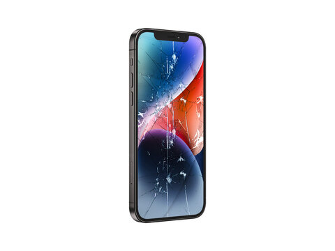 Broken Screen Mobile Phone - 3D Rendered Cracked Screen Phone - Shattered Glass Mobile Phones 