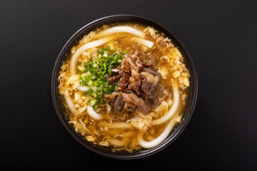 牛肉たまごあんかけうどん