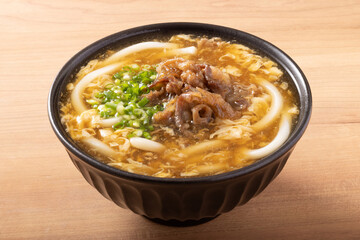 牛肉たまごあんかけうどん