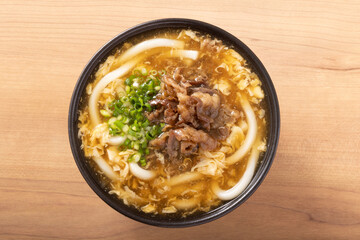牛肉たまごあんかけうどん
