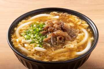 牛肉たまごあんかけうどん